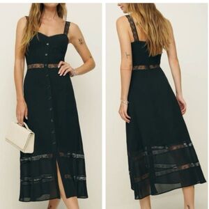BEST Reformation Wynton Midi Dress Sz4 Black
Noir Lace French Vacation Party